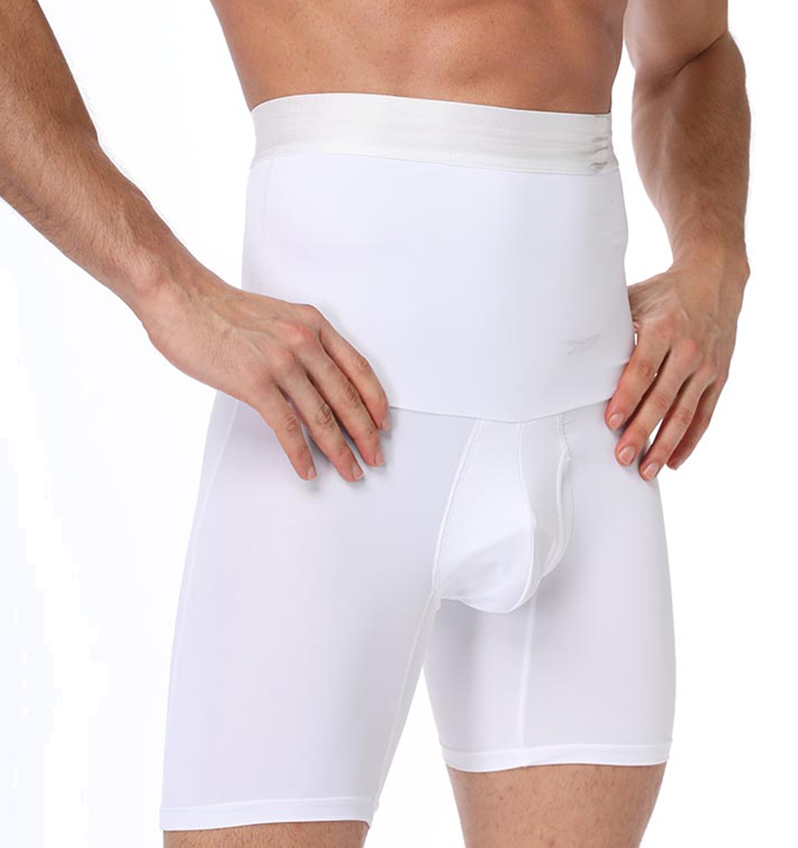 SHAPERIN Men's Tummy Control Shapewear Shorts High Waist Slimming  Anti-Curling Underwear Body Shaper Seamless Boxer Brief