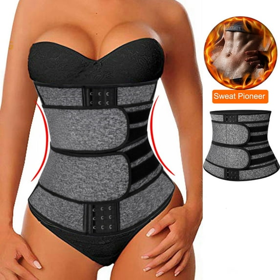 SHAPERIN Neoprene Sauna Waist Trainer Sweat Girdle Belt for Women Weight Loss Compression Trimmer Workout Fitness Shapewear