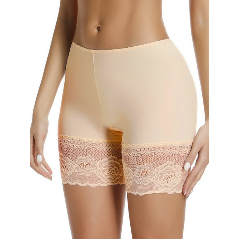Plus Size Slip Shorts Under Dresses Women Anti-Chafing Lace Seamless  Underwear