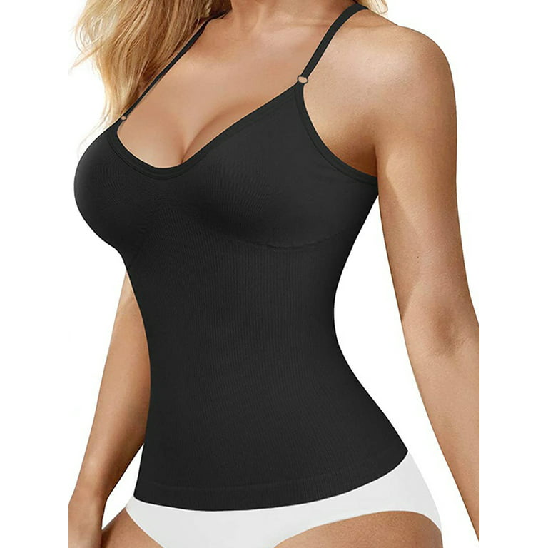 Women Camisole with Built-in Bra Cup Strap Supportive Padded Tank