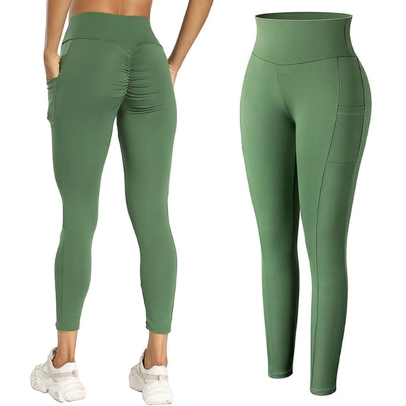 SHAPERIN Women Scrunch Butt Leggings High Waist Lifting Yoga Pants Tummy Control Workout Tights