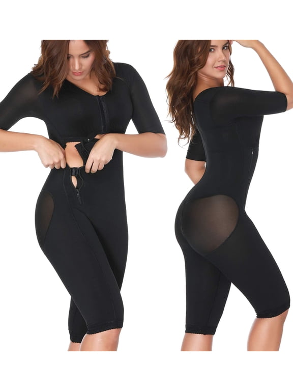 Women Smooth Panty Bodysuit Full Body Coverage Shaper Fajas Compression Garment Knee Length Shapewear