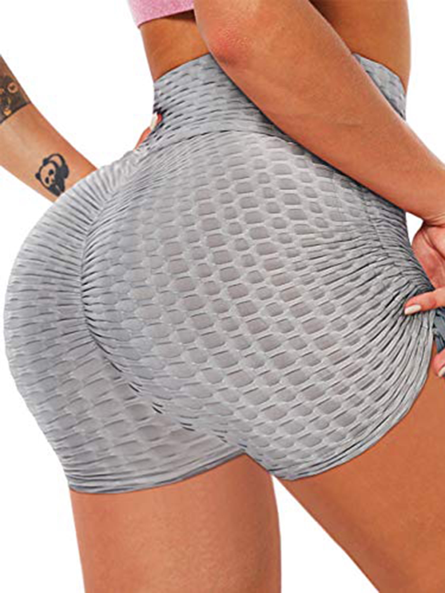 SHAPERIN Women TIK TOK Leggings Shorts Butt Lift Scrunch Textured