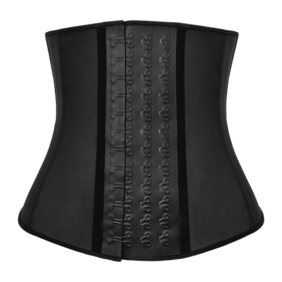 COMFREE Women's Latex Waist Trainer Corsets Long Torso Waist Cincher Girdle with 3 Hooks Eye Tummy Control Body Shaper