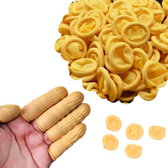 SHAPERME 100 Pcs Finger Cots Disposable Latex Finger Protector Fingertips Protectors GXF