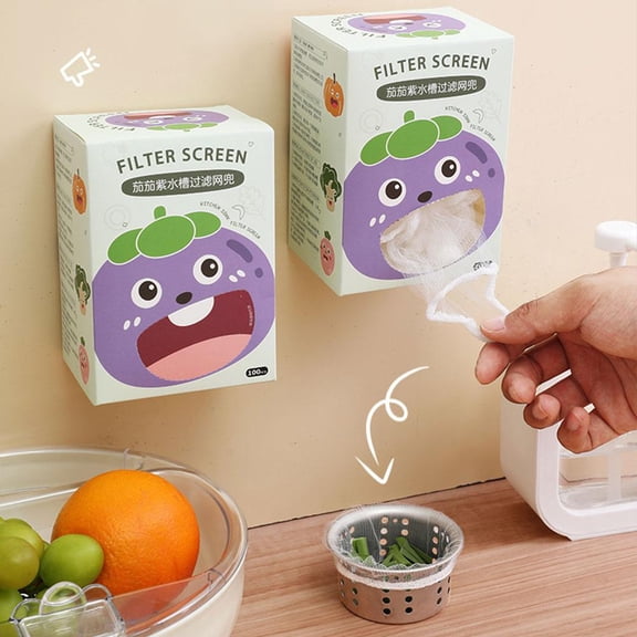 100 Pack Kitchen Sink Filter Net To Catch All Vegetable Basin Sewer Sink Sink Floor Drain Garbage Drain Disposable