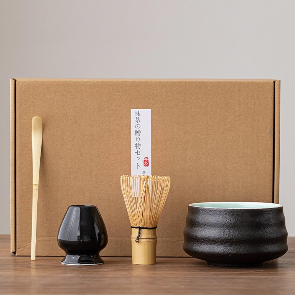 SHAPERME 4pc Japanese Matcha Bowl Scoop 100 Whisk Tea Ceremony Set ...