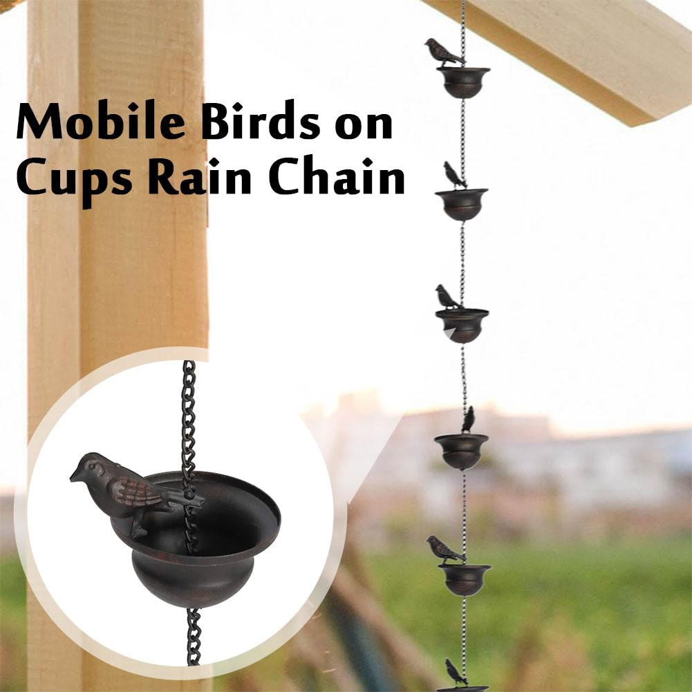 Shaperme Bird Rain Chains For Gutters Cup Rain Chain Replacement Downspouts 2