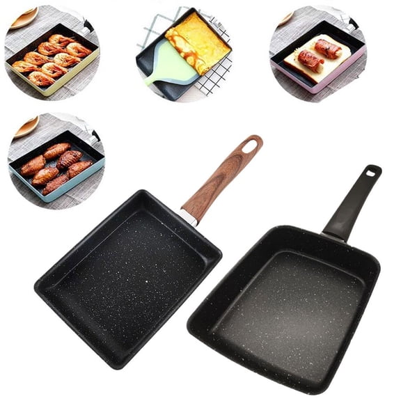 SHAPERME Frying Pan Japanese Tamago-yaki Square Non-Stick Pan Thick Egg Breakf