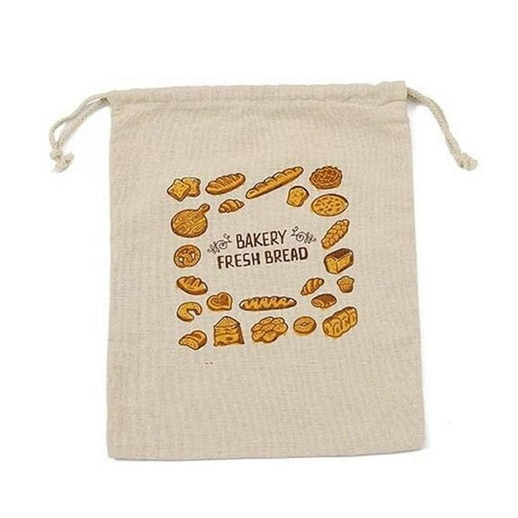 Horizontal Style One New Linen Bread Bag Reusable Bread Bag French Baguette Drawstring Bag Wholesale