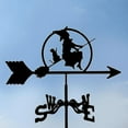 thumbnail image 1 of SHAPERME Vintage Style Metal Black Witch Weathervane Weather Farm Decor Outdoor Vane, 1 of 1