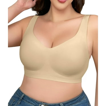 SHAPERX Bras for Women No Underwire Seamless Oversized Everyday Bra Comfort Wireless Padded Soft Support Bralette