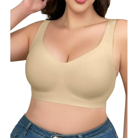 SHAPERX Bras for Women No Underwire Seamless Oversized Everyday Bra Comfort Wireless Padded Soft Support Bralette