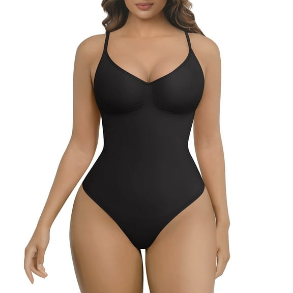 SHAPERX Thong Shapewear for Women Tummy Control Body Shaper Seamless Sculpting Bodysuit