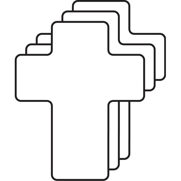 SHAPES ETC. Cross Foam Single Color Creative Cut-Outs- 3