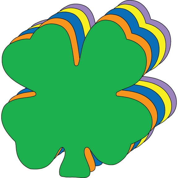 SHAPES ETC. Four Leaf Clover Assorted Color Creative Cut-Outs- 5.5