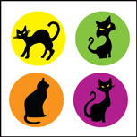 SHAPES ETC. Incentive Stickers - Cats (Pack of 1728)