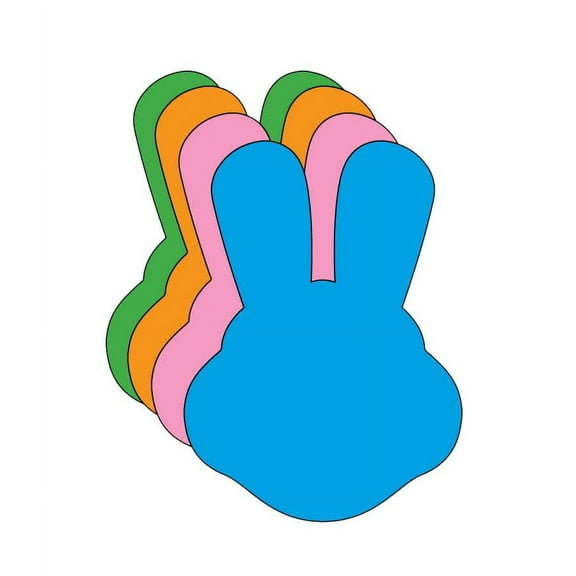 SHAPES ETC. Large Assorted Color Creative Foam Cut-Outs - Bunny With Ears