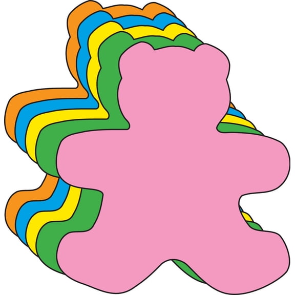 SHAPES ETC. Large Assorted Color Creative Foam Cut-Outs - Teddy Bear