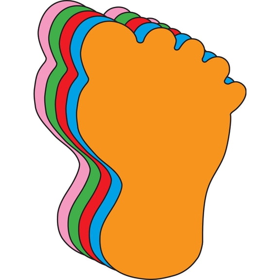 SHAPES ETC. Large Assorted Color Creative Foam Cut-Outs - Foot