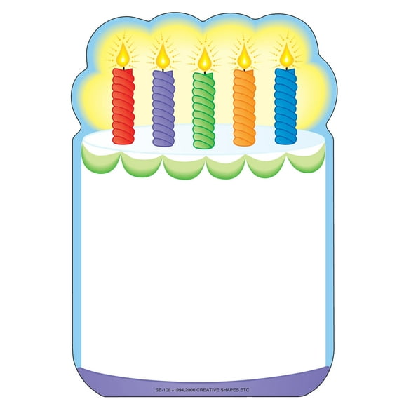 SHAPES ETC. Large Notepad - Birthday Cake