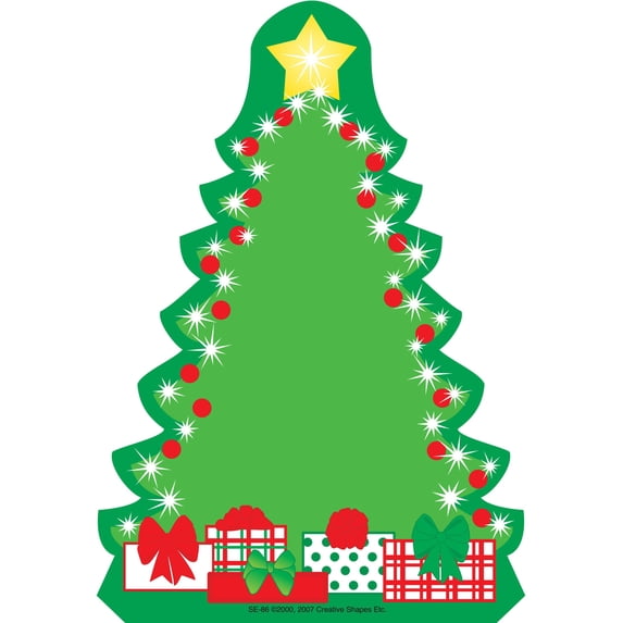SHAPES ETC. Large Notepad - Decorated Tree