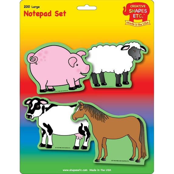 SHAPES ETC. Large Notepad Set - Farm