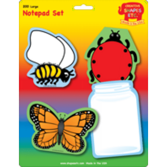 SHAPES ETC. Large Notepad Set - Insects