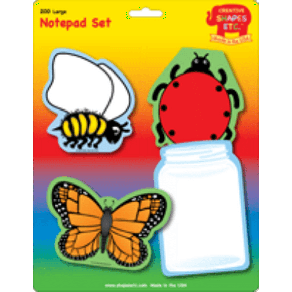 SHAPES ETC. Large Notepad Set - Insects