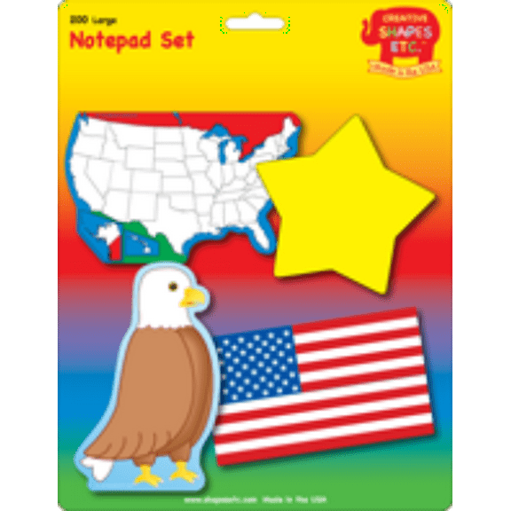 SHAPES ETC. Large Notepad Set - Patriotic