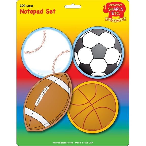 SHAPES ETC. Large Notepad Set - Sports