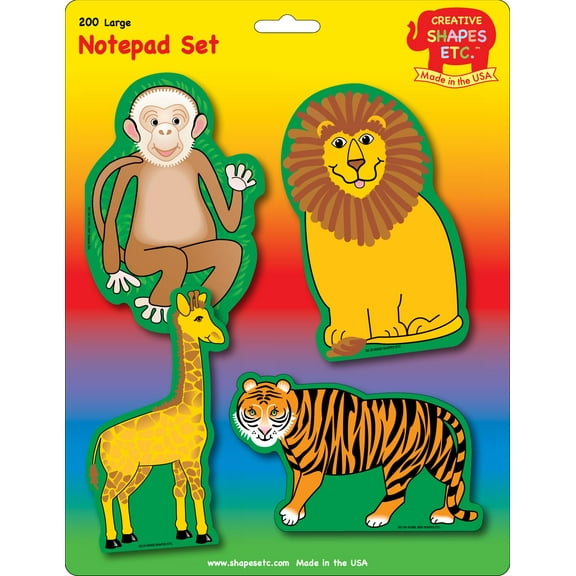SHAPES ETC. Large Notepad Set - Zoo