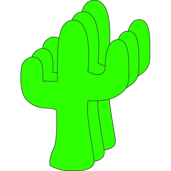 SHAPES ETC. Large Single Color Creative Foam Cut-Outs - Cactus
