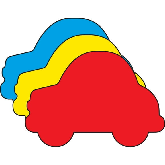 SHAPES ETC. Large Tri Color Creative Foam Cut-Outs - Car