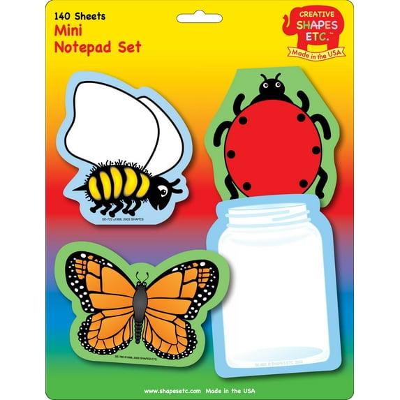SHAPES ETC. Mini Notepad Set - Insects