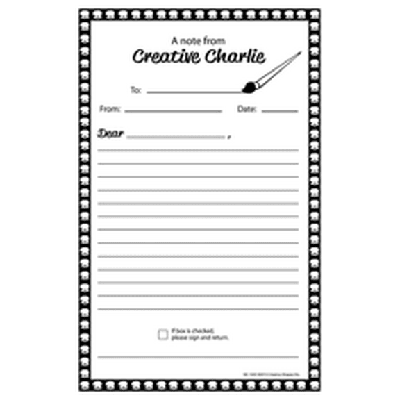 SHAPES ETC. Notes from Teachers - Creative Charlie Primary Blank Note