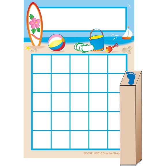 SHAPES ETC. Progress Pad/ Stamps Set - Beach