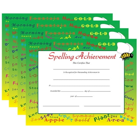 SHAPES ETC. Recognition Certificate - Spelling Achievement