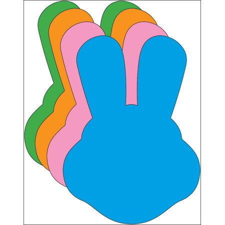 SHAPES ETC. Small Assorted Color Creative Foam Cut-Outs - Bunny With Ears
