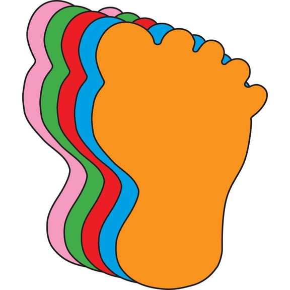 SHAPES ETC. Small Assorted Color Creative Foam Cut-Outs - Foot