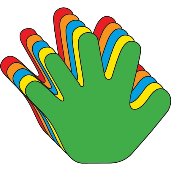 SHAPES ETC. Small Hand Foam Assorted Colors Creative Cut-Outs- 3
