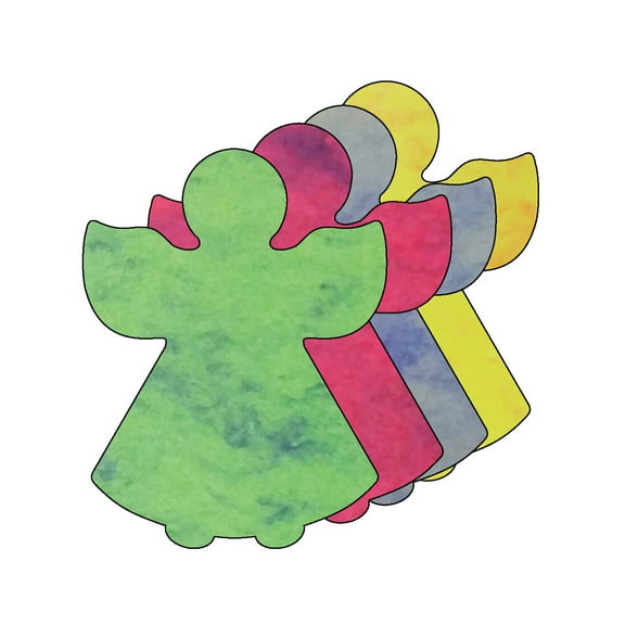 SHAPES ETC.  Angel Cut-Out - Small Marble Assorted