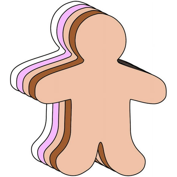 SHAPES ETC. Small Person Foam Multicultural Creative Cut-Outs- 3