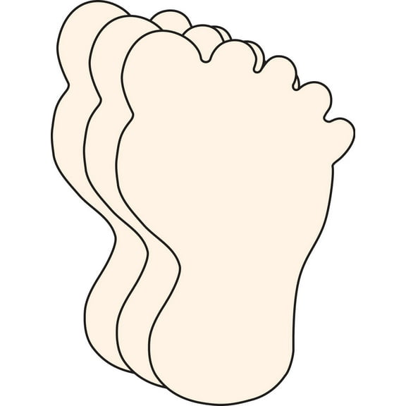 SHAPES ETC. Small Single Color Creative Foam Cut-Outs - Foot