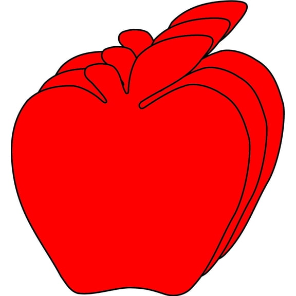 SHAPES ETC. Small Single Color Creative Foam Cut-Outs - Red Apple