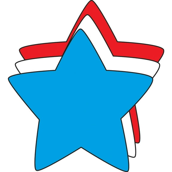 SHAPES ETC. Star Tri-Color Creative Cut-Outs- 3