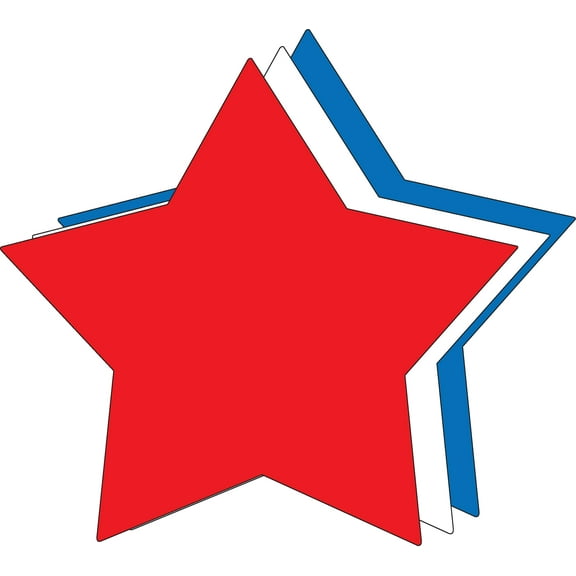SHAPES ETC. Star Tri- Color Super Cut-Outs- 8” x 8”