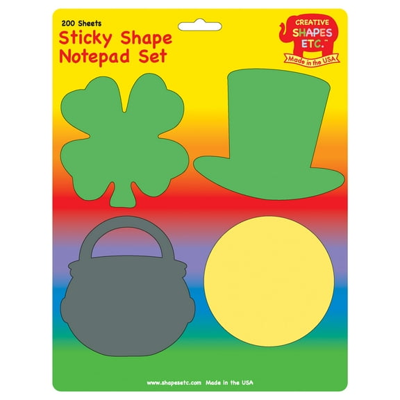 SHAPES ETC.Sticky Notepad Set - St. Patrick's Day