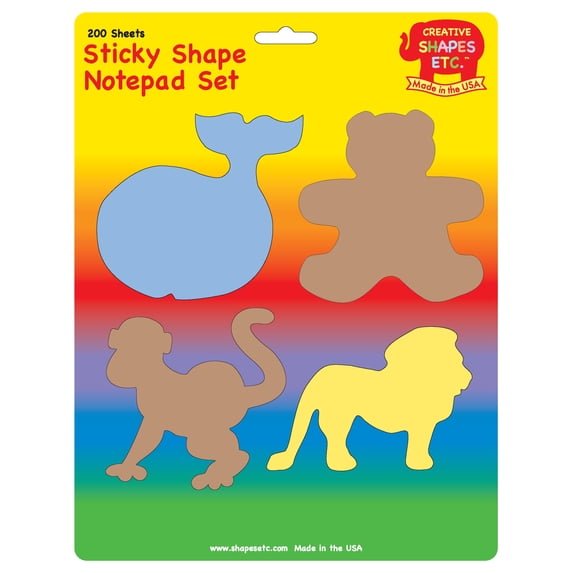 SHAPES ETC. Sticky Notepad Set - Zoo