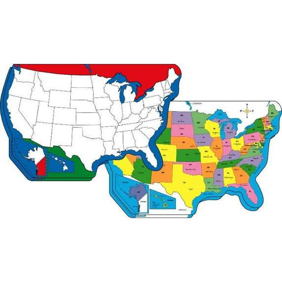 SHAPES ETC. U.S. Practice Map Double Combo Pack- 9” x 19”
